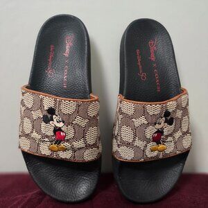 Coach x Disney Mickey Mouse Slides Size 6